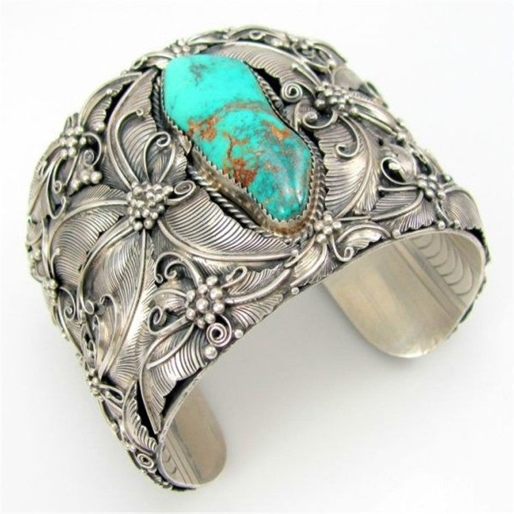 Alloy Electroplated Men's Turquoise Butterfly Bracelet