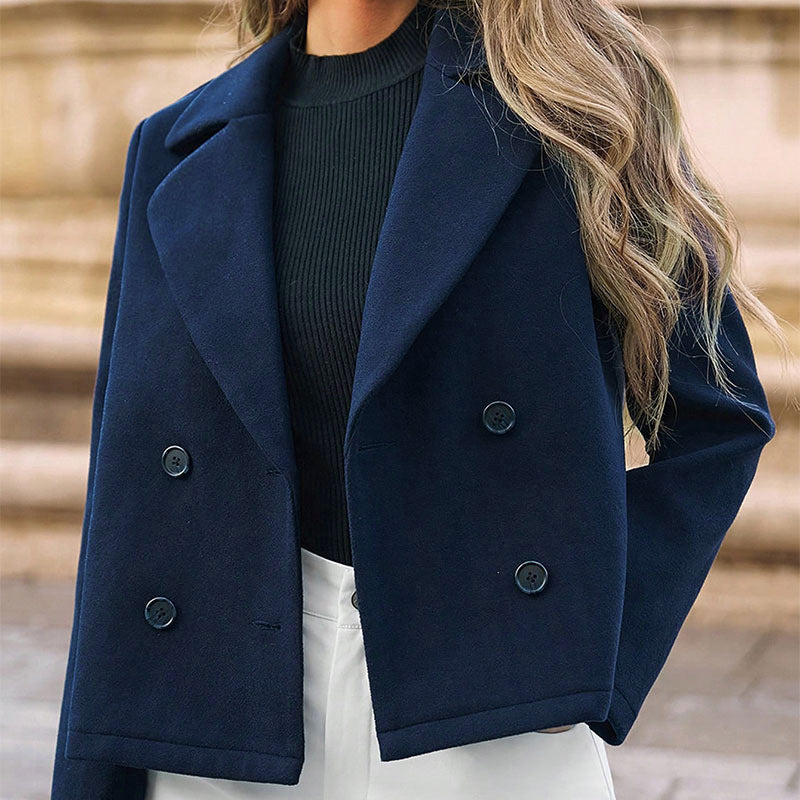 Women's Fashion Tailored Collar Woolen Coat