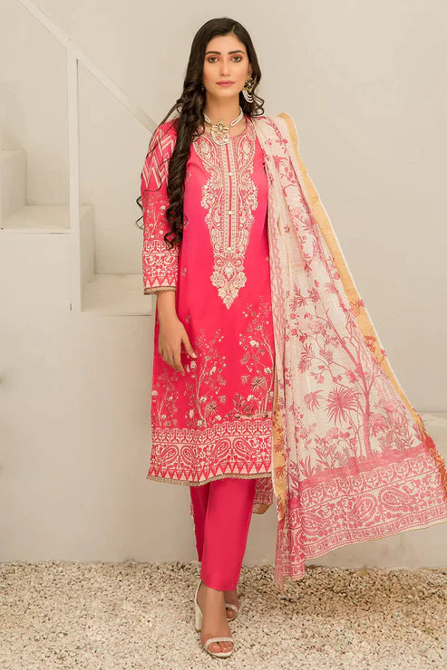 Unstitched 3 Piece - Embroidered Lawn