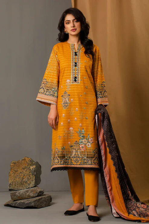 Unstitched 3 Piece - Premium Printed Khaddar