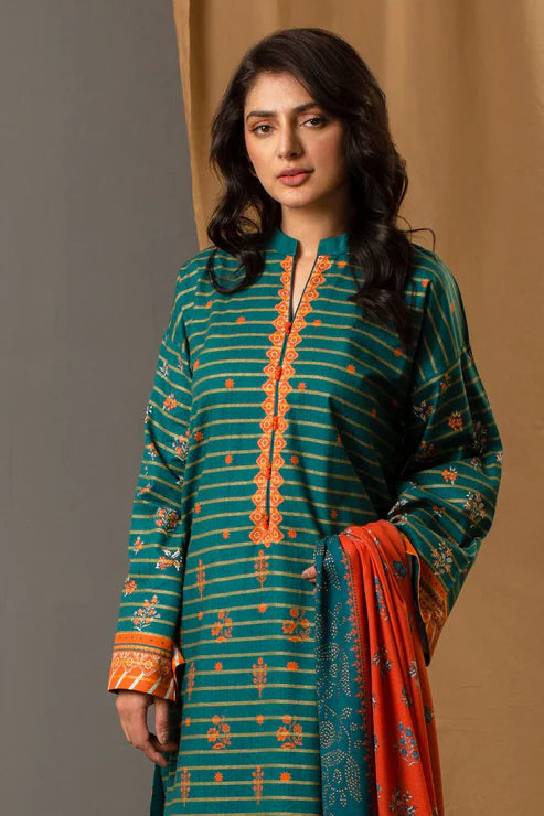 Unstitched 3 Piece - Premium Printed Khaddar