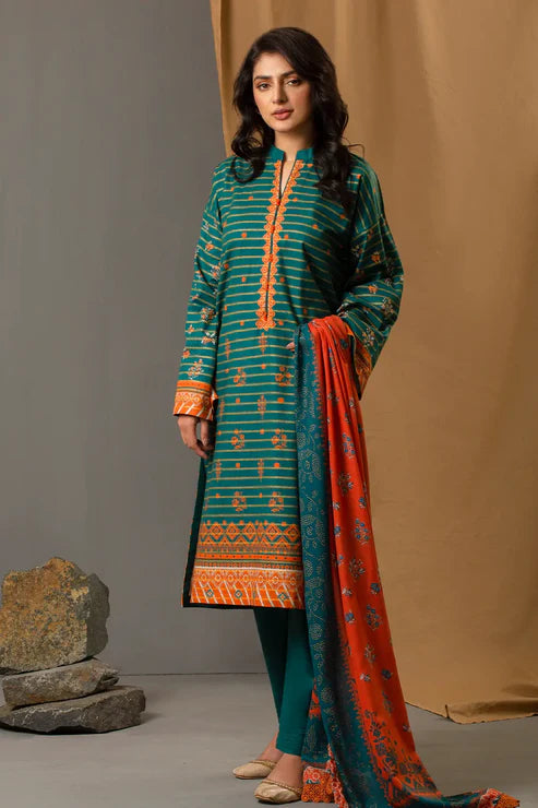 Unstitched 3 Piece - Premium Printed Khaddar