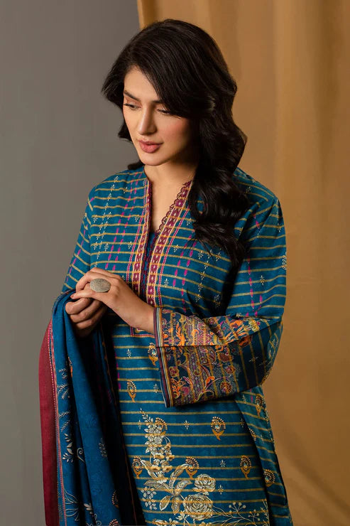 Unstitched 3 Piece - Premium Printed Khaddar