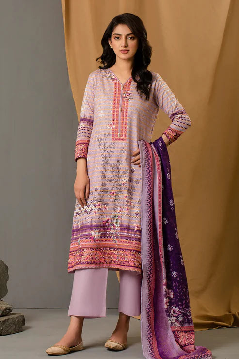 Unstitched 3 Piece - Premium Printed Khaddar