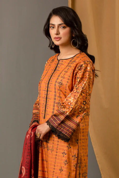 Unstitched 3 Piece - Premium Printed Khaddar