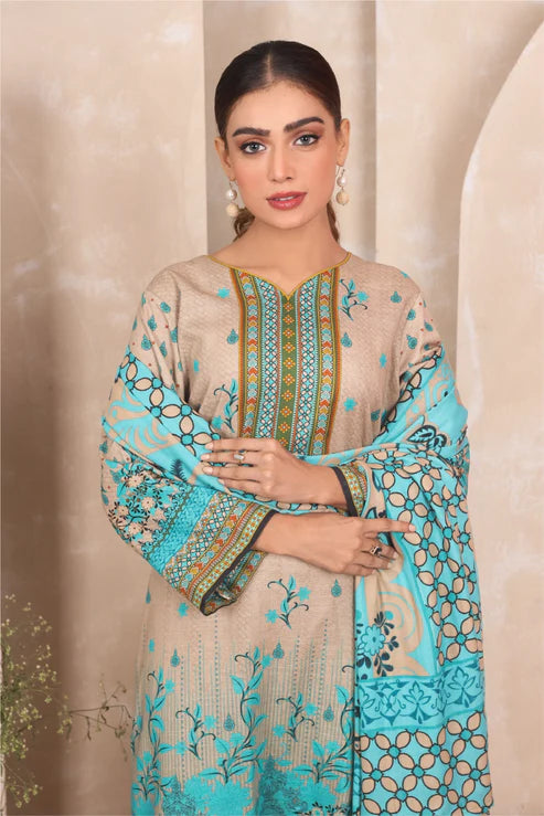 Ustitched Premium Khaddar Dress by Eva Collections