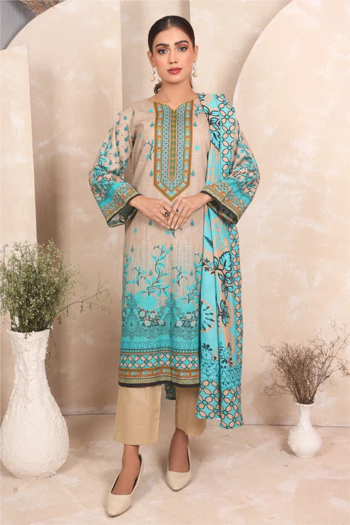 Ustitched Premium Khaddar Dress by Eva Collections