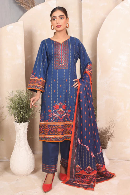 Ustitched Premium Khaddar Dress by Eva Collections