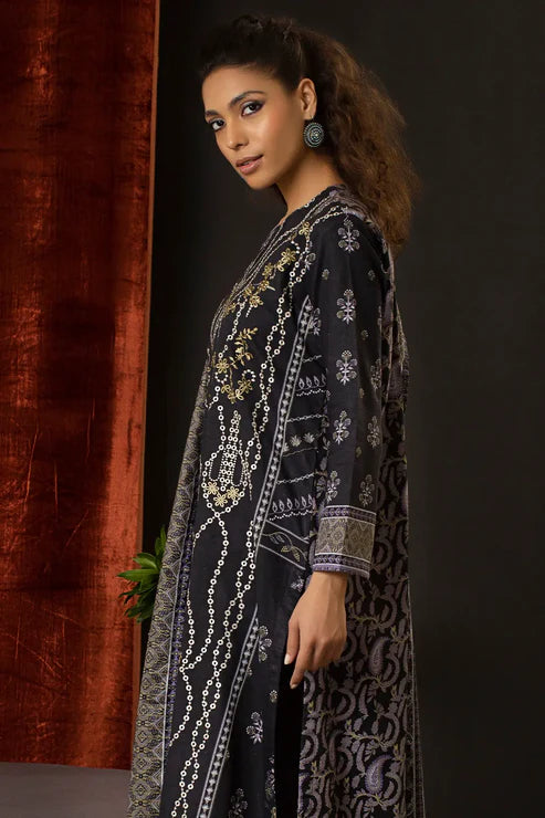 Unstitched 3 Piece – Printed Embroidered Khaddar