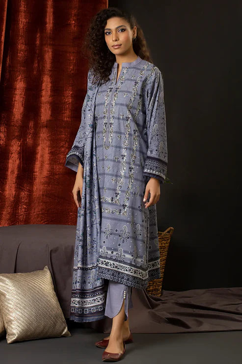 Unstitched 3 Piece – Printed Embroidered Khaddar