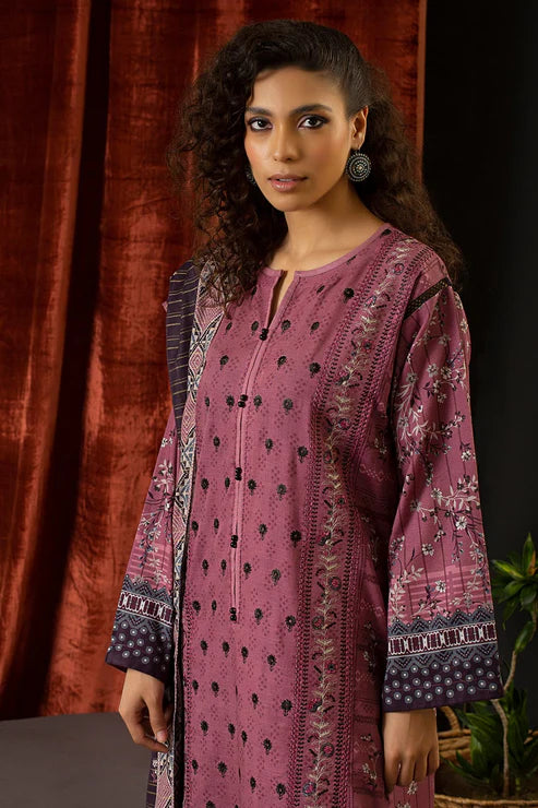 Unstitched 3 Piece – Printed Embroidered Khaddar