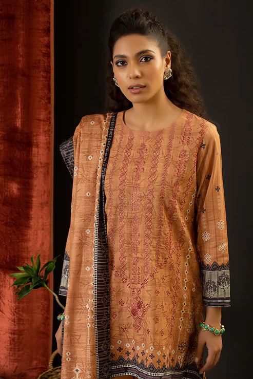 Unstitched 3 Piece – Printed Embroidered Khaddar