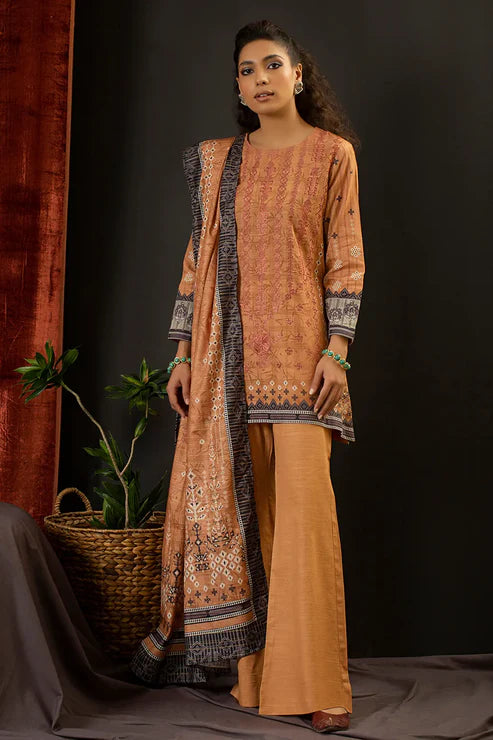 Unstitched 3 Piece – Printed Embroidered Khaddar