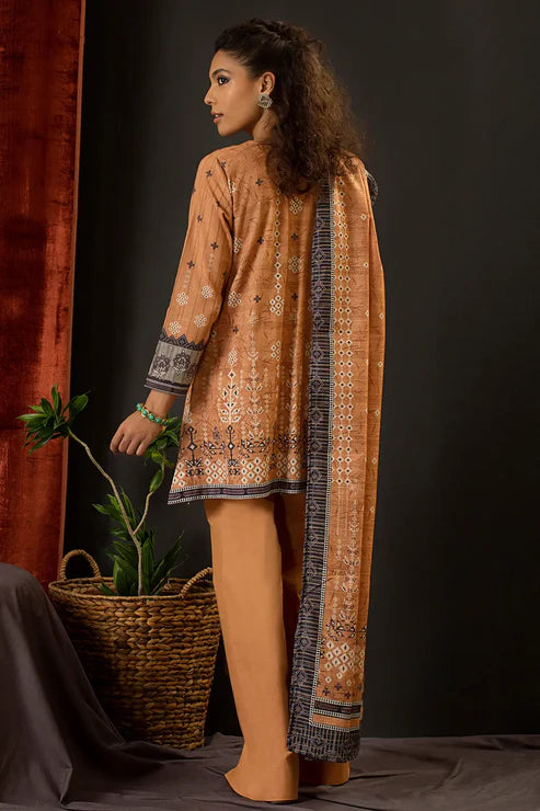 Unstitched 3 Piece – Printed Embroidered Khaddar