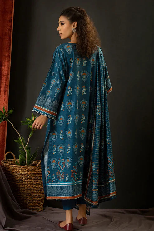 Unstitched 3 Piece – Printed Embroidered Khaddar