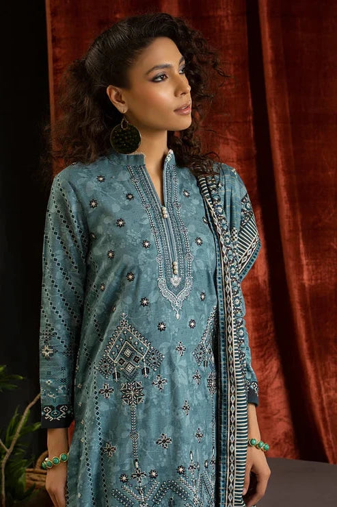 Unstitched 3 Piece – Printed Embroidered Khaddar