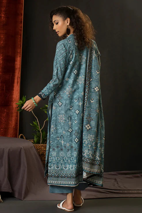 Unstitched 3 Piece – Printed Embroidered Khaddar