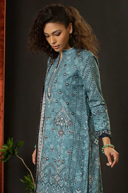 Unstitched 3 Piece – Printed Embroidered Khaddar