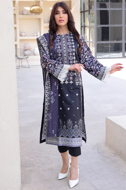 Unstitched 3 Piece - Premium Embroidered Khaddar