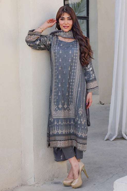 Unstitched 3 Piece - Premium Embroidered Khaddar