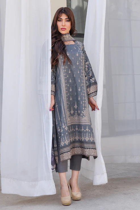 Unstitched 3 Piece - Premium Embroidered Khaddar