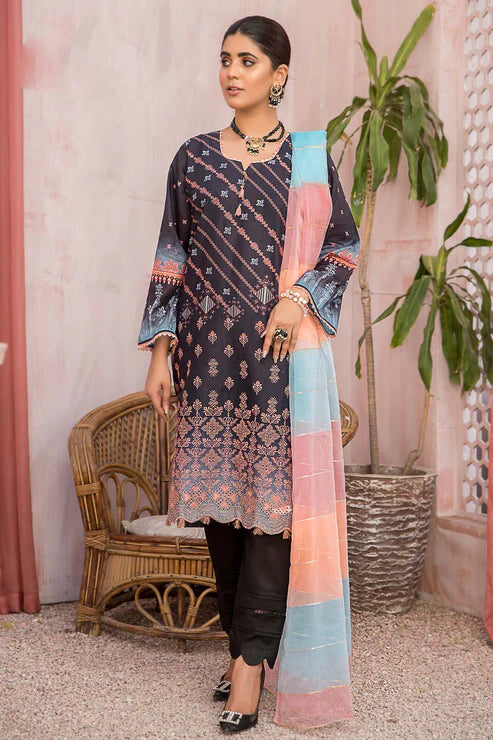 Unstitched 3 Piece - Embroidered Lawn