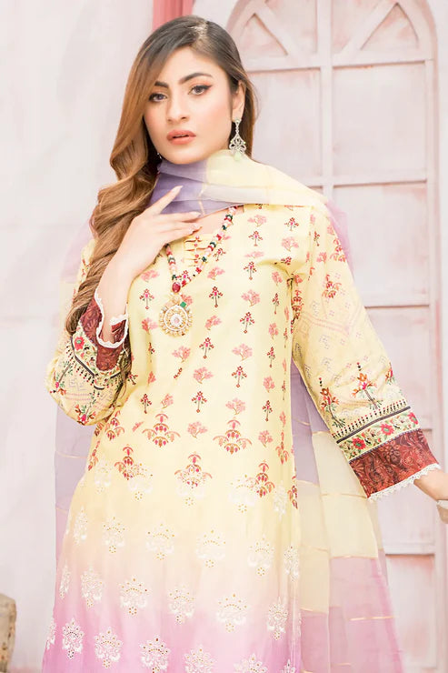 Unstitched 3 Piece - Embroidered Lawn