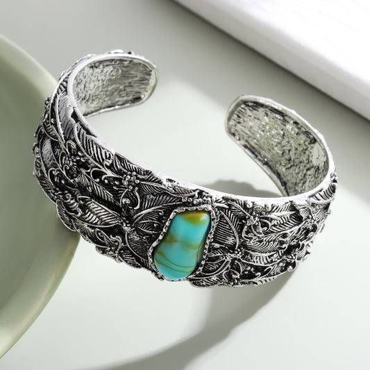 Alloy Electroplated Men's Turquoise Butterfly Bracelet