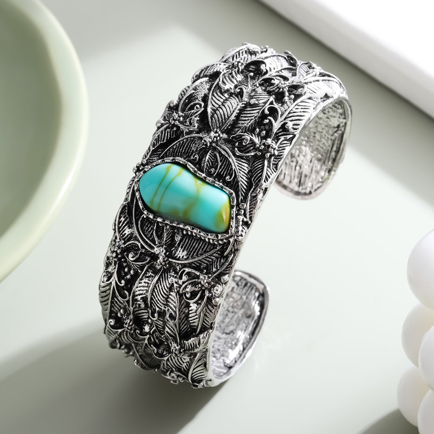 Alloy Electroplated Men's Turquoise Butterfly Bracelet