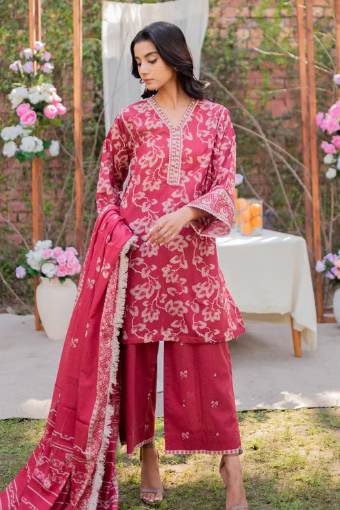 Unstitched 3 Piece - Digitally Printed Lawn