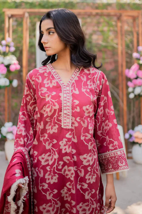 Unstitched 3 Piece - Digitally Printed Lawn