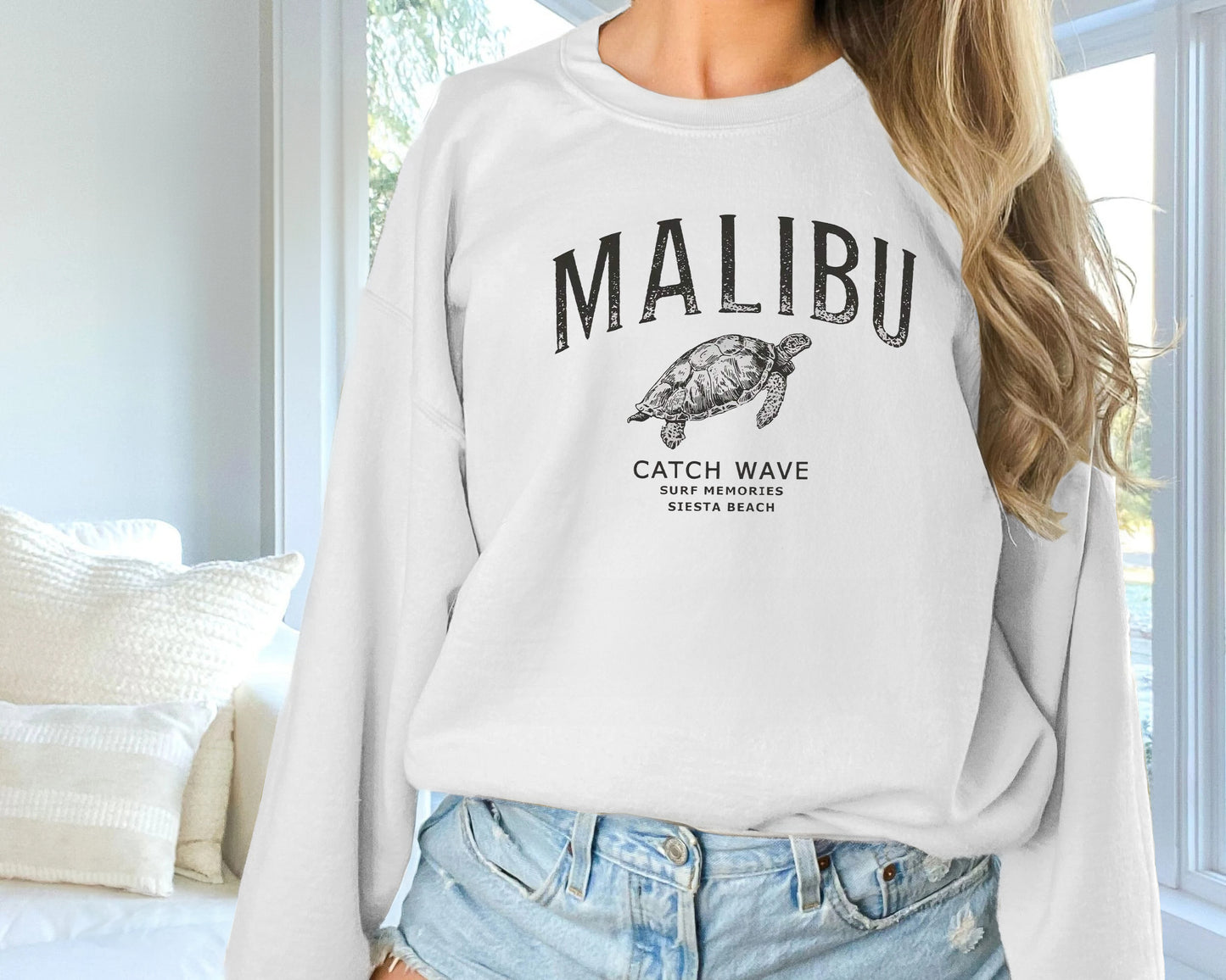 Women's Solid Color Printed Long Sleeved Sweatshirt